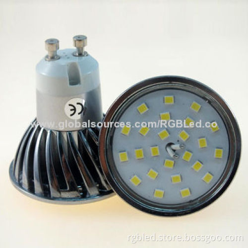 GU10/MR16/E27 LED Bulb, 2835SMD, 24pcs LED, 4W 380lm 120° Beam Angle, Aluminum Material